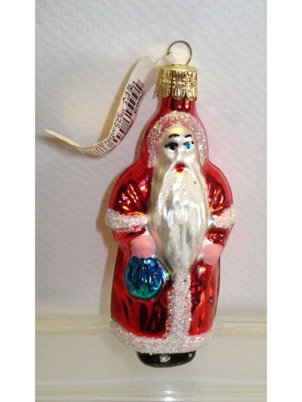 BNWT Vintage Old World Christmas Santa W/ Red Robe Glass Christmas Ornament